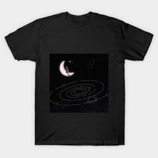 Universal Cat on Moon T-Shirt